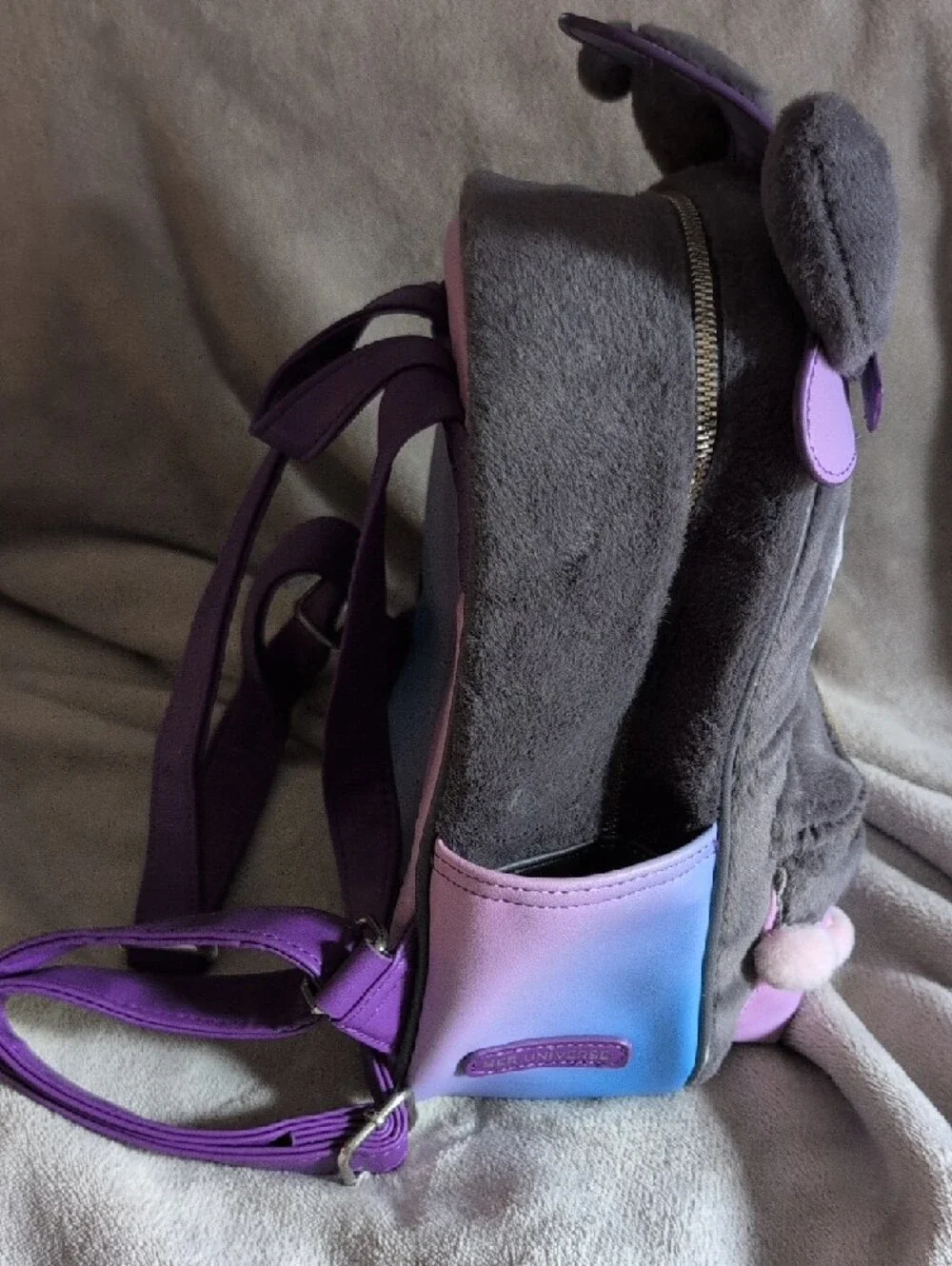 Her Universe Kuromi Hello Kitty Purple and Gray Plush Witch Hat Mini Backpack